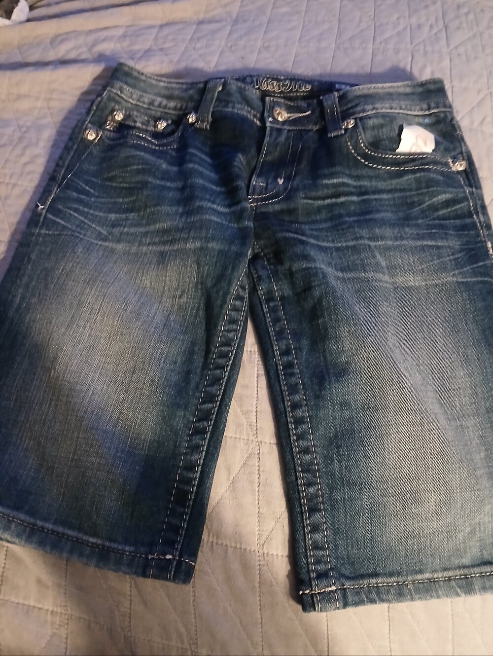 Miss Me Dark Blue Cropped Denim Jeans
